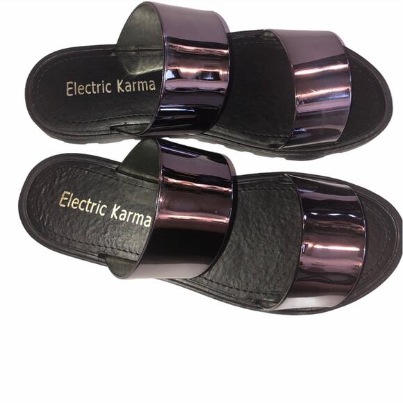 Electric Karma Grove Pewter Slides Sandals - Picture 1 of 15